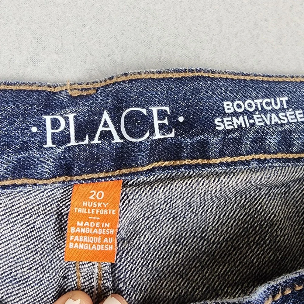 The Children's Place Jeans Boys 20 Husky Blue Bootcut Relaxed Denim NWT Casual